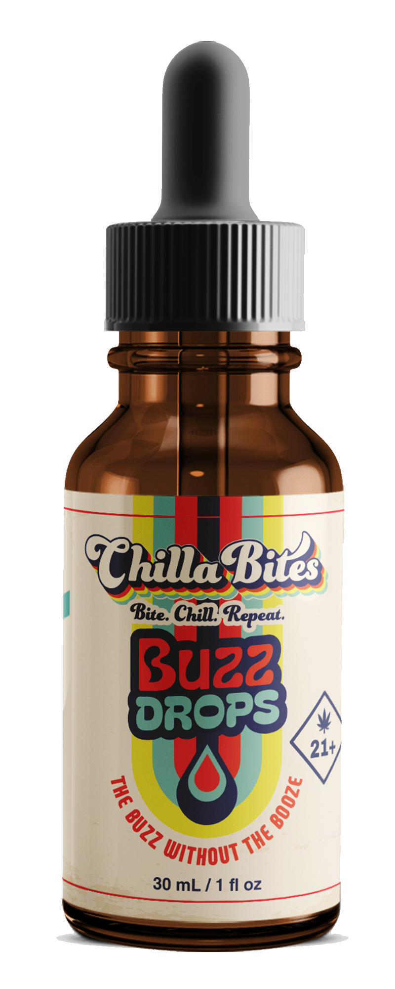 Buzz Drops THC + CBD social tincture bottle